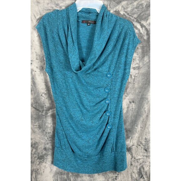 100% Tops - Heart and Soul Woman’s Blouse turquoise Medium Top